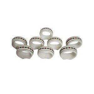 Vintage Christmas Porcelain Napkin Holders Set Of 8.